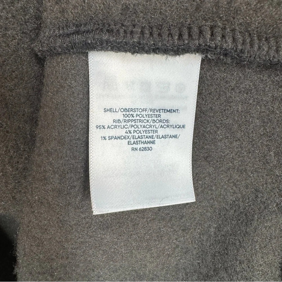 Lands’ End Gray Contrast Ribbed Exaggerated Collar Quarter Zip Teddy Pullover - Picture 8 of 9